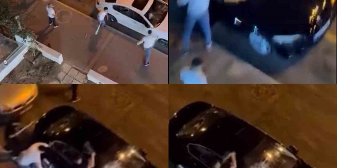 Araçlara Saldırıp Zarar Verdiler: O Anları Vatandaşlar Kaydetti