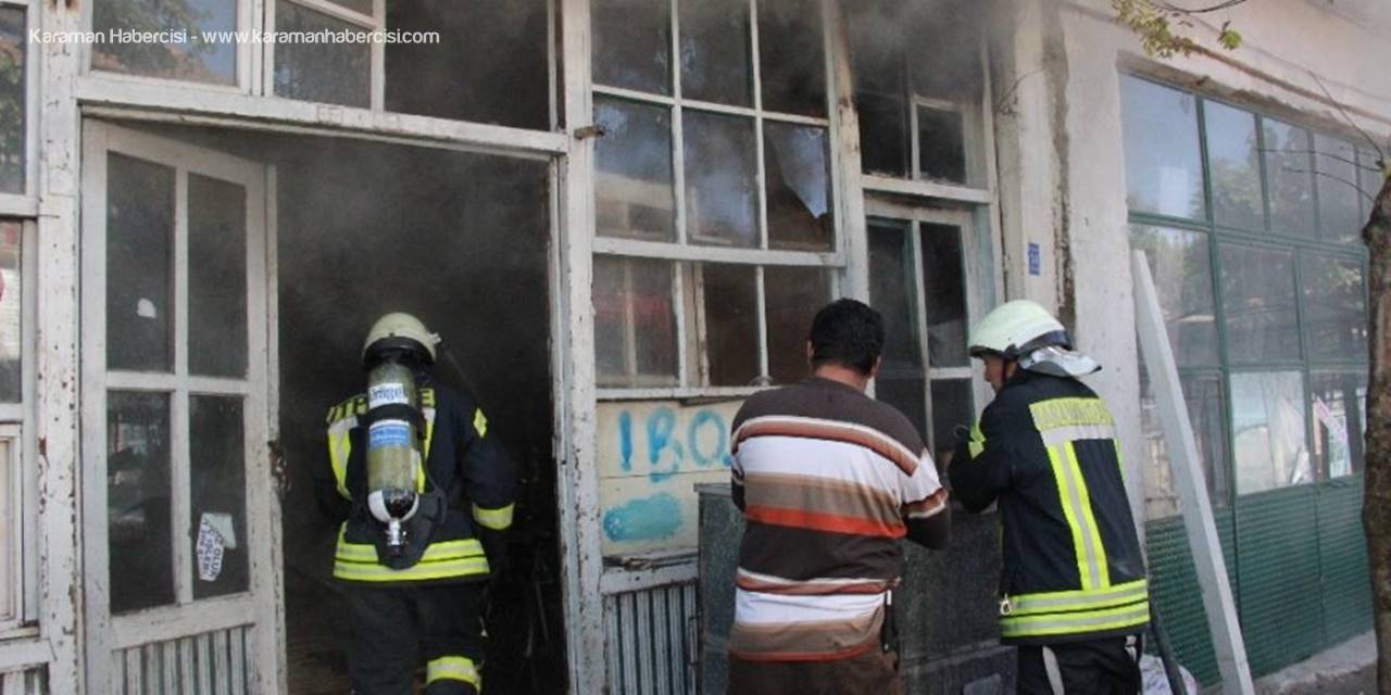 Karaman’da Depo Yangını Büyümeden Önlendi