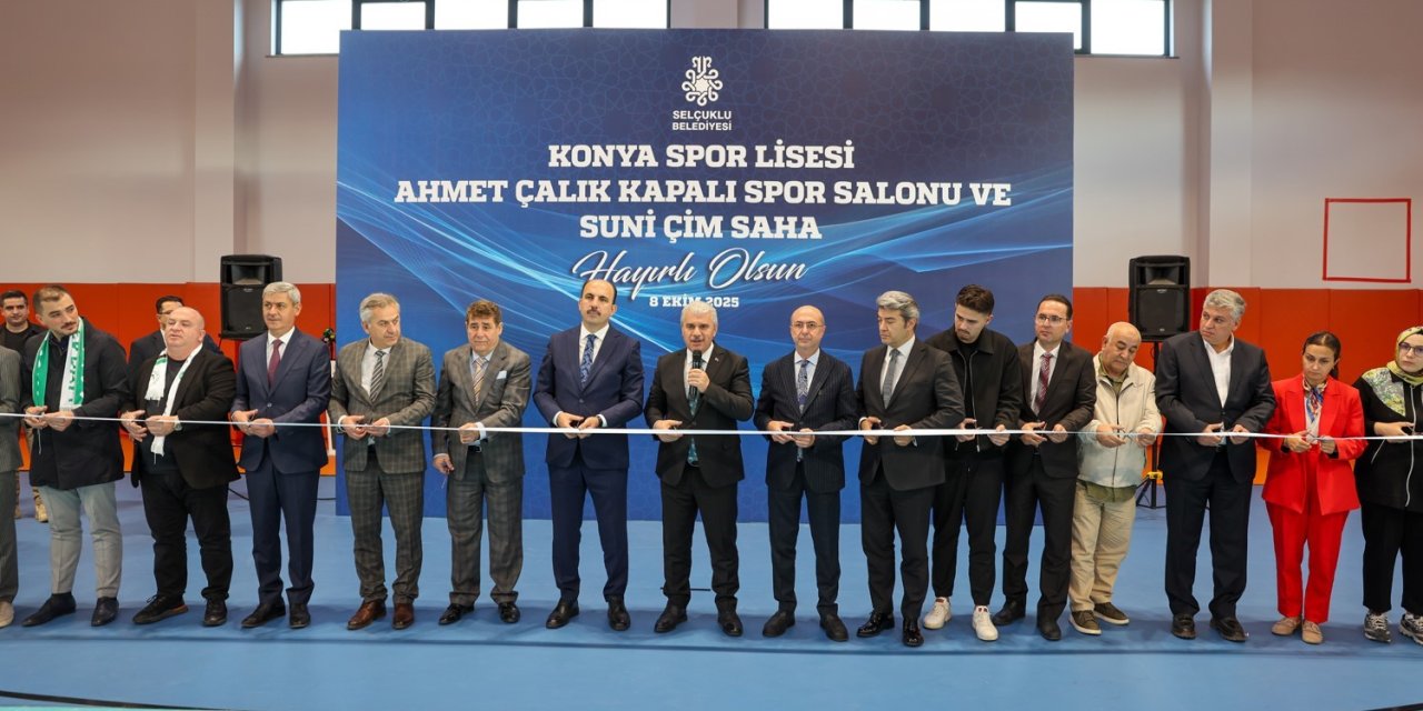 Konya Spor Lisesi Ahmet Çalık Kapalı Spor Salonu Ve Suni Çim Saha Açıldı