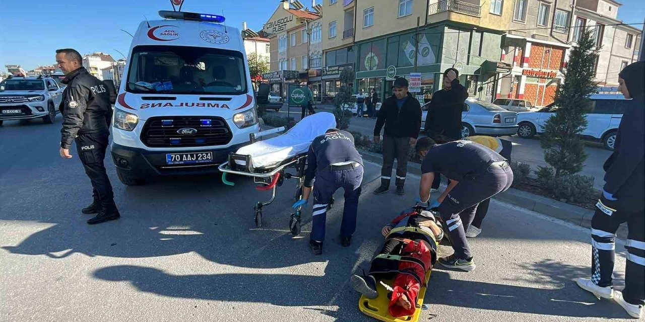 Karaman’da Otomobilin Çarptığı Kadın Yaralandı