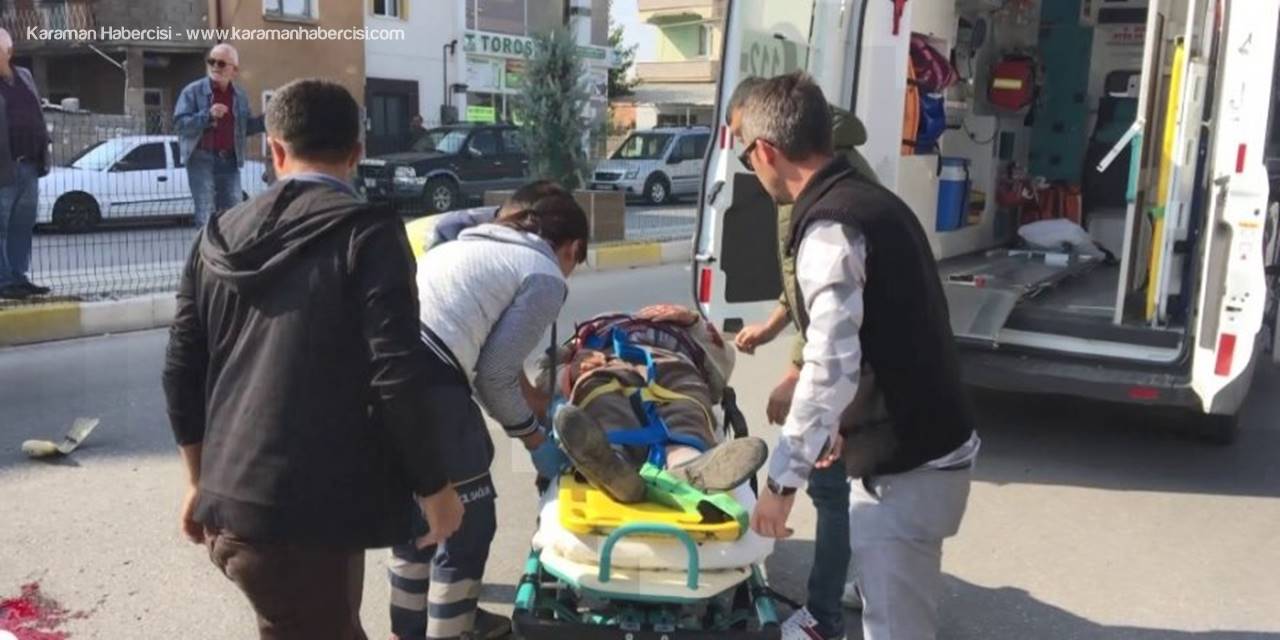 Karaman'da Otomobil Elektrikli Bisiklete Arkadan Çarptı