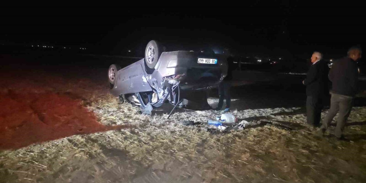 Aksaray’da Otomobil Takla Attı