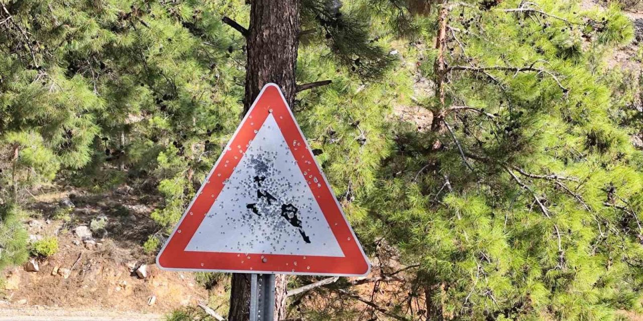 Bozyazı Yayla Yolunda Trafik Levhalarına Kurşunlu Saldırı