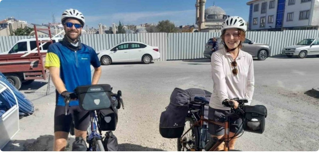Almanya’dan Türkiye’ye Bisikletle Gelen Çift