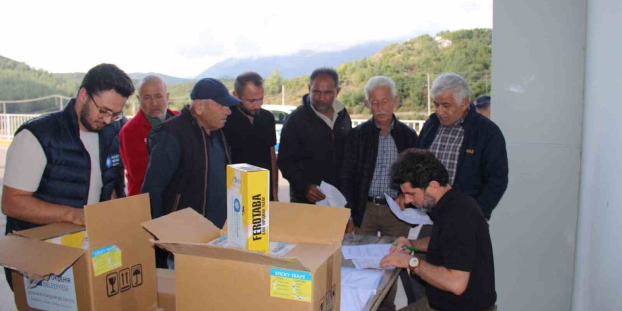 Organik Tarıma Mavi Ve Sarı Yapışkan Tuzak Desteği