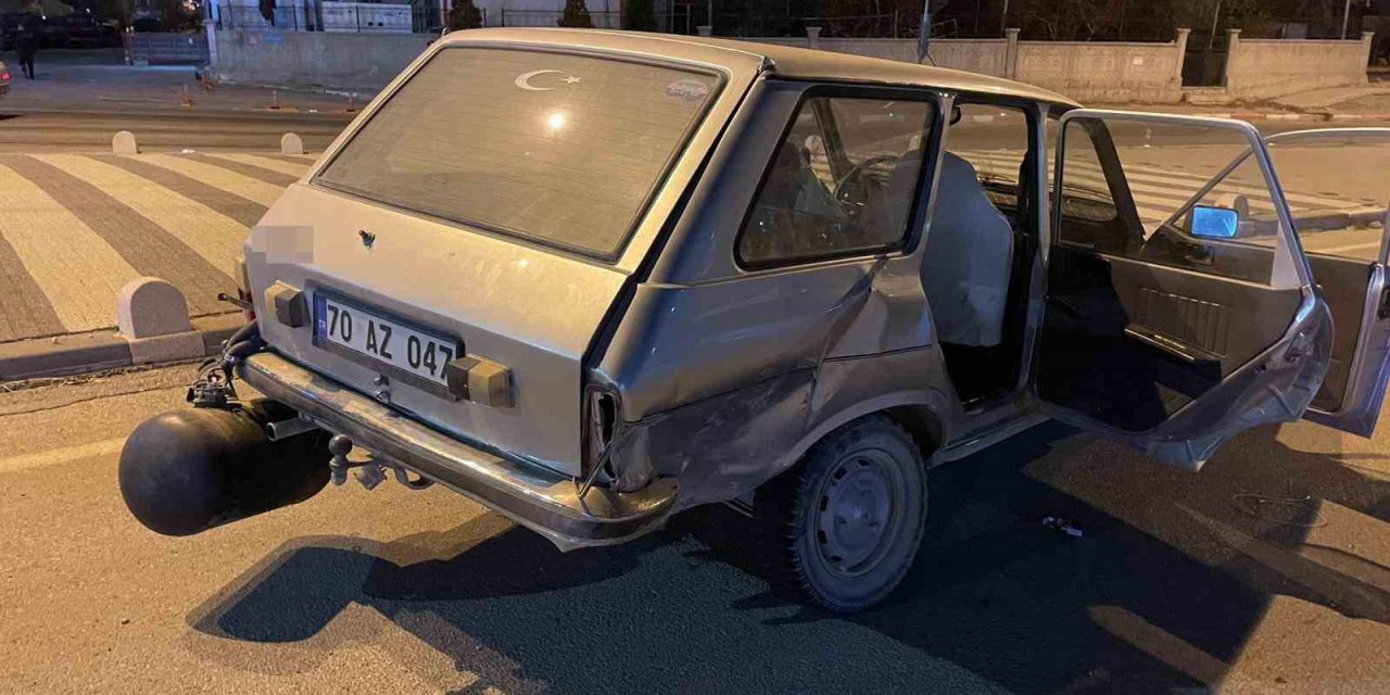 Kazada Lpg Tankı Yerinden Çıkan Otomobilde Gaz Kaçağı Paniği