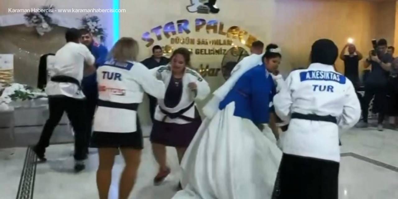 Antalya’da Judo Müsabakası Gibi Düğün