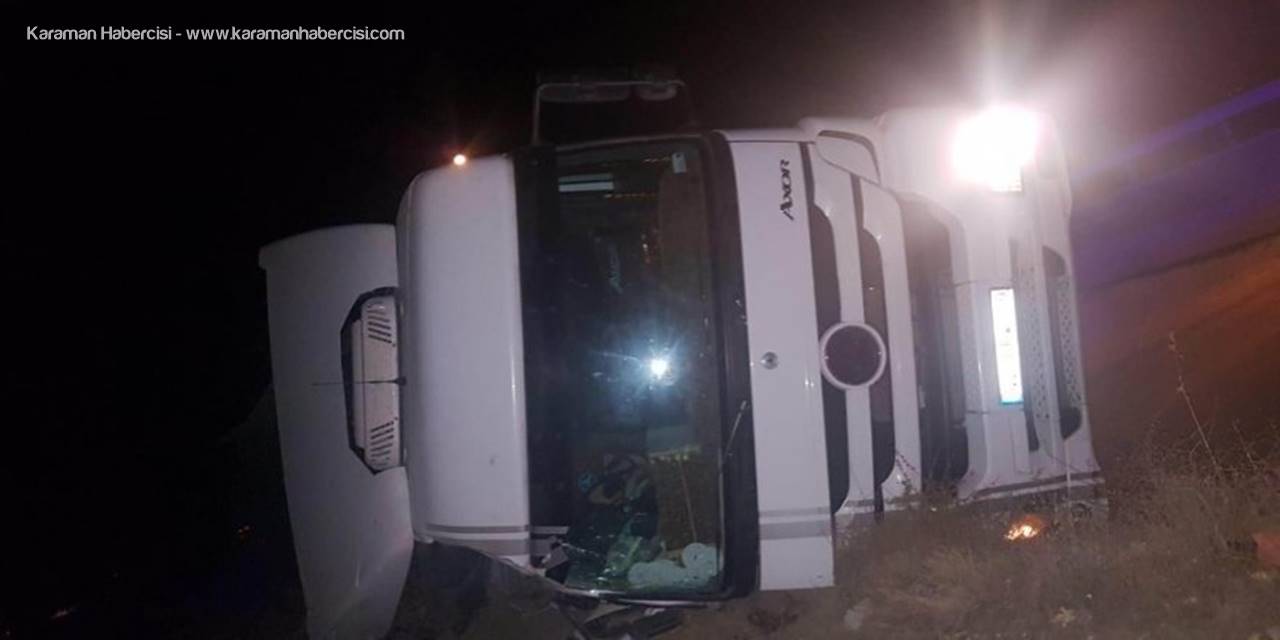 Pancar Yüklü Tır Devrildi: 1 Yaralı