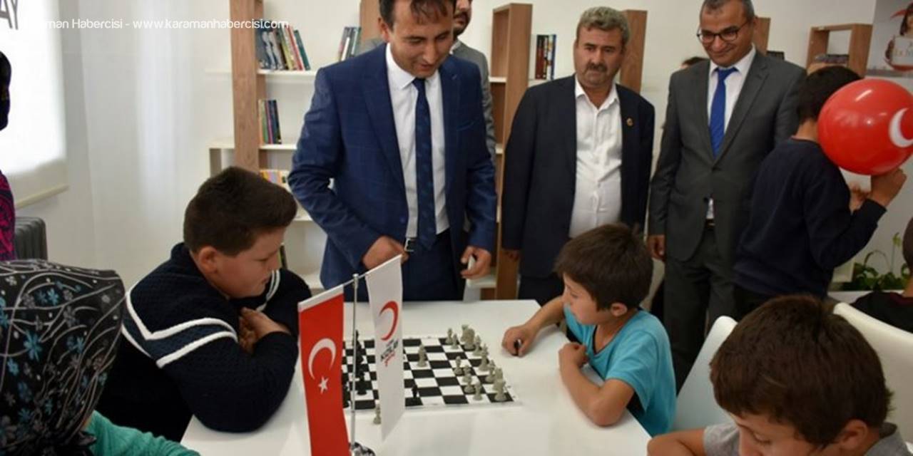 Türk Kızılayı Karaman Şubesinin yürüttüğü kampanya neticesinde Bayır Ortaokuluna kütüphane açıldı.