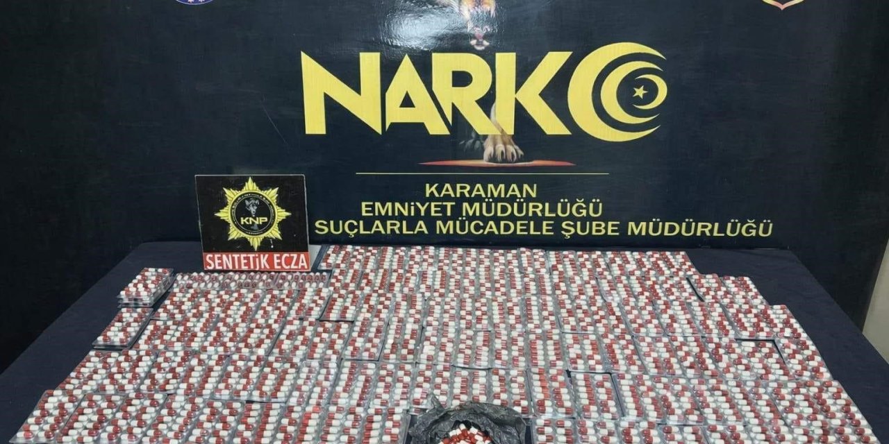 Karaman’da 2 Bin 721 Adet Sentetik Hap Ele Geçirildi: 4 Tutuklama