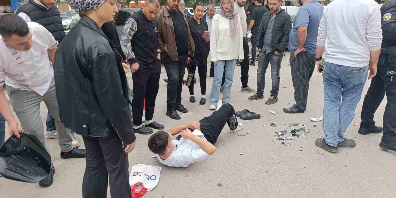 Otoparka Dönen Otomobil İle Motosiklet Çarpıştı: 1 Yaralı