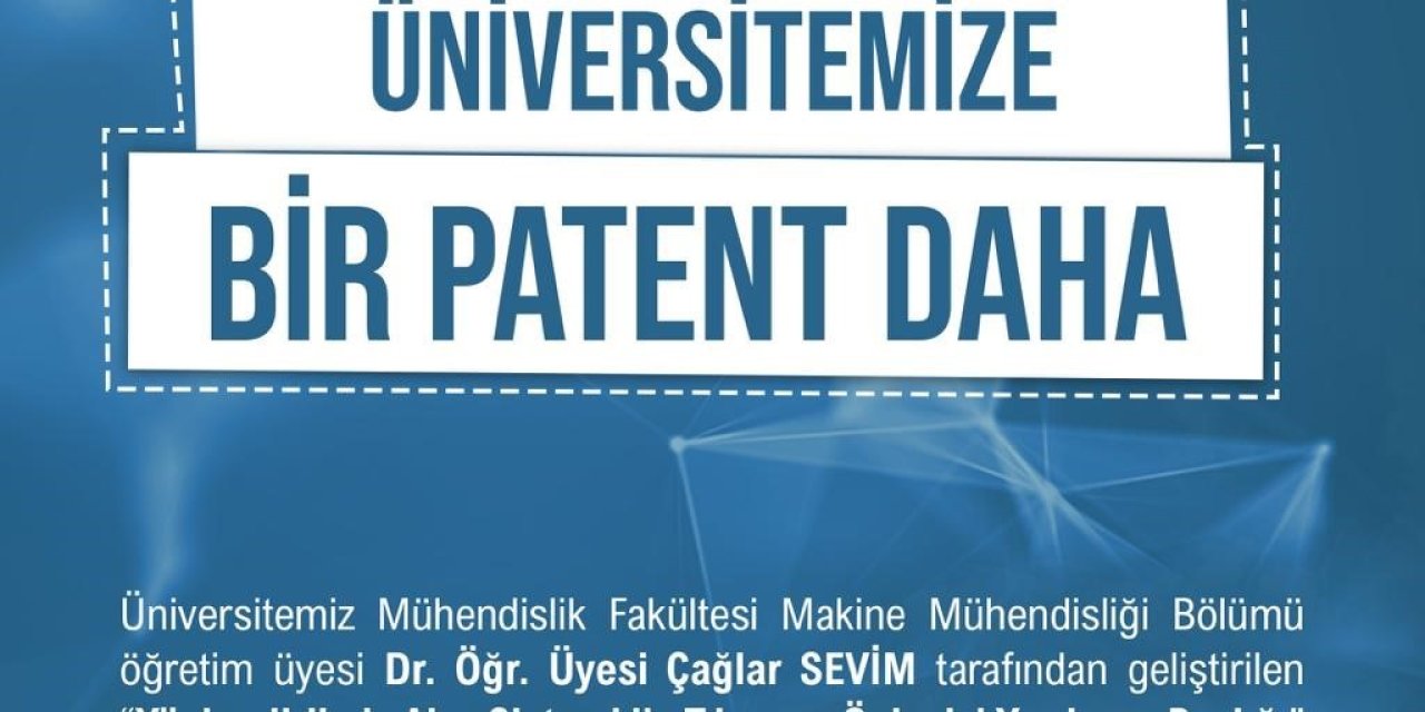 Niğde Ömer Halisdemir Üniversitesi Bir Patent Daha Aldı