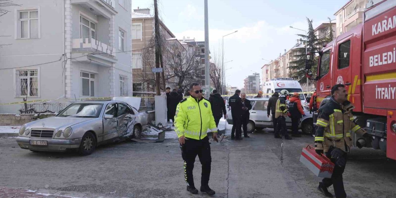 Karaman’da İki Otomobilin Karıştığı Kazada Karı Koca Yaralandı