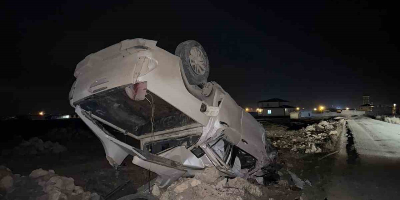 Aksaray’da Otomobil Şarampole Takla Attı