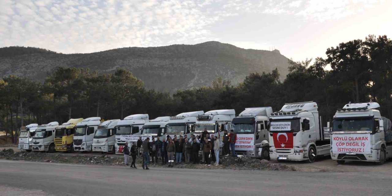 Mersin Silifkeli Kamyonculardan Taşeron Tepkisi