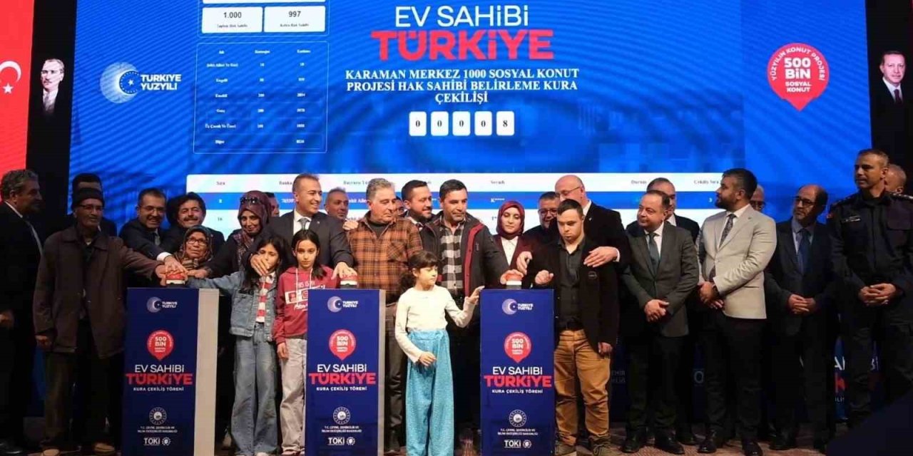 Yüzyılın Konut Projesi’nde Karaman’da Bin 550 Hak Sahibi Kura İle Belirlendi