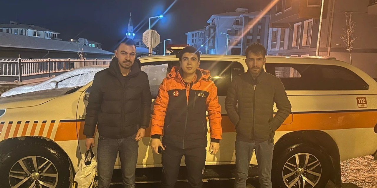 Karaman’da Karda Mahsur Kalan Aileyi Afad Kurtardı