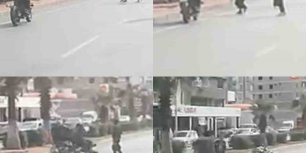 Motosiklet Yayaya Çarptı, O Anlar Araç Kamerasına Yansıdı: 2 Yaralı