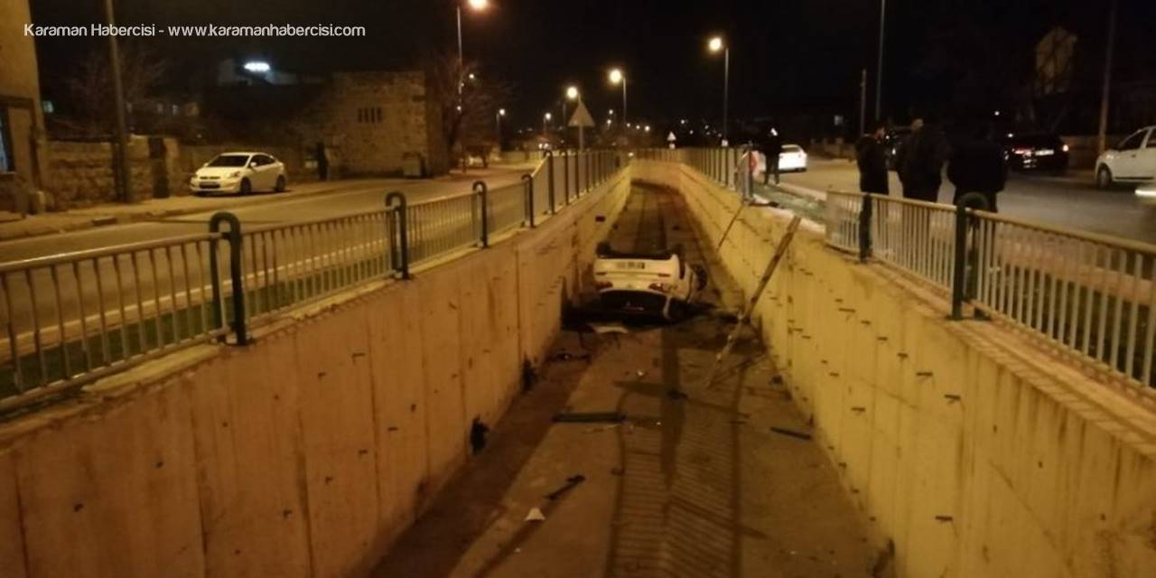 Otomobil Kanala Uçtu: 1 Yaralı