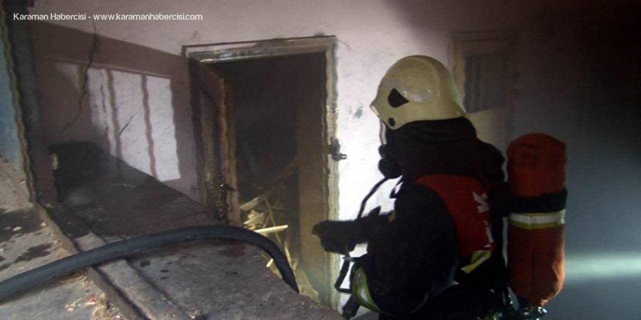 Kayseri’de Kömürlük Yangını