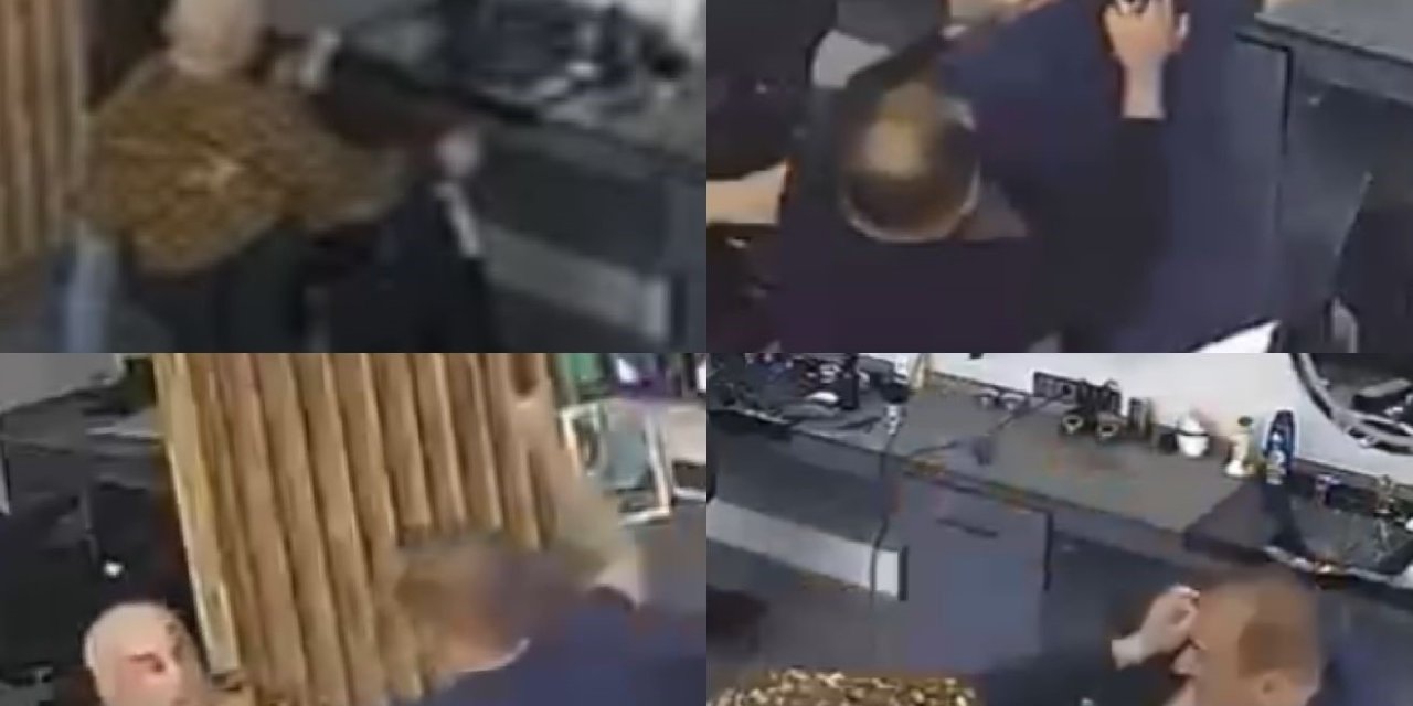 Berberde Tıraş Olan Şahsa Satırla Saldırmıştı, O Anların Görüntüsü Ortaya Çıktı