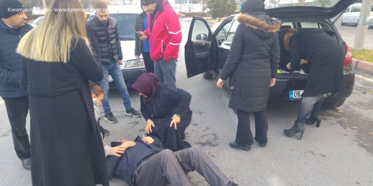 Yoldan Geçmeye Çalışan Yayaya Otomobil Çarptı