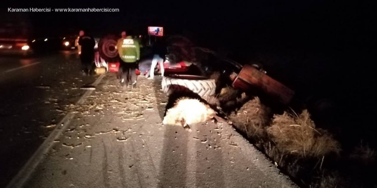 Tır İle Traktör Çarpıştı, Koyunlar Telef Oldu