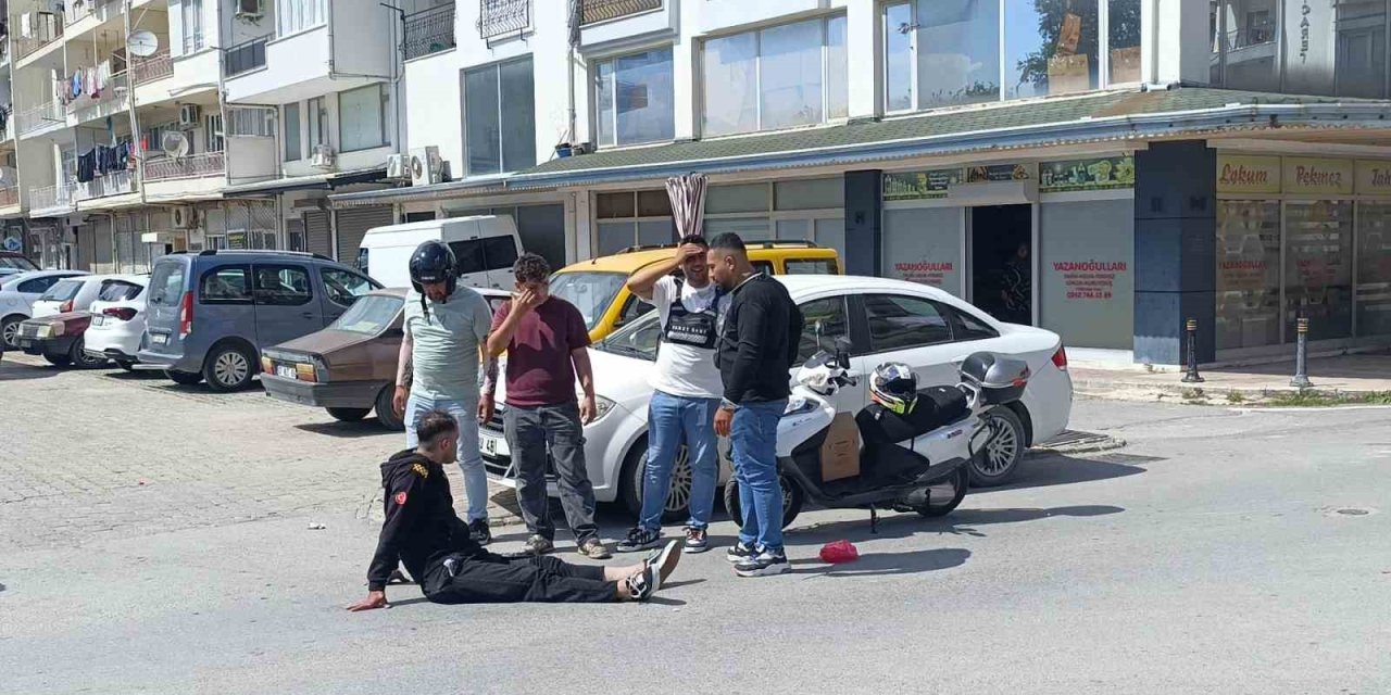 Bisikletli Çocuğa Çarpmamak İçin Motosikletini Devirip Yaralandı