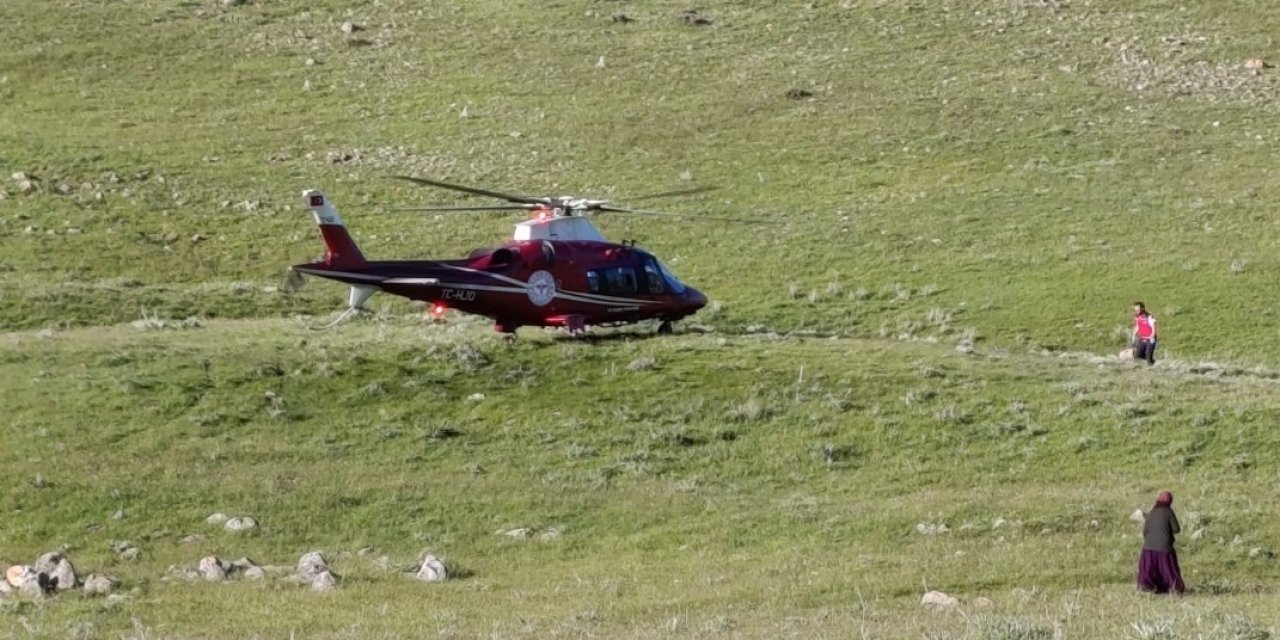 Kaza Geçiren Motosiklet Sürücüsüne Hava Ambulansı