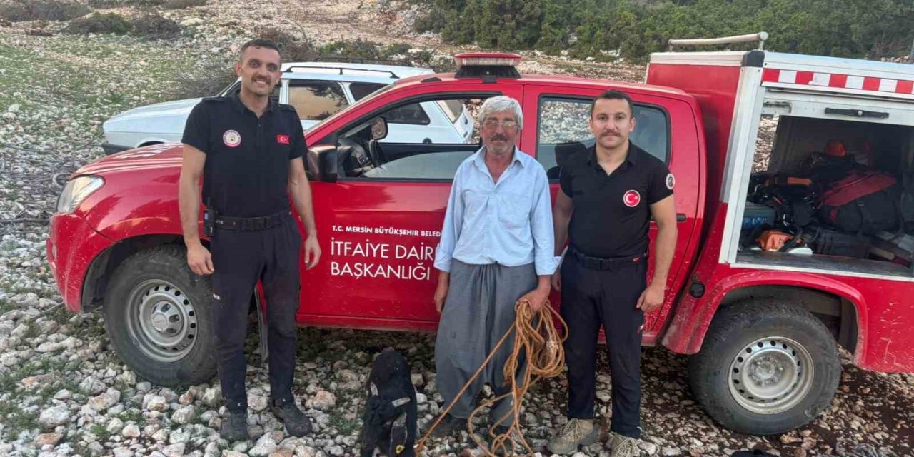 Mersin’de 70 Metrelik Mağarada Mahsur Kalan Oğlak Kurtarıldı