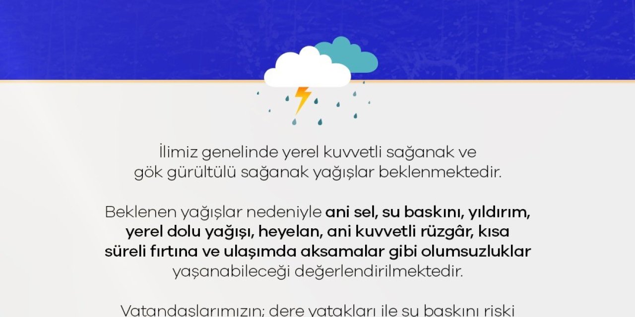 Niğde Valiliği’nden Kuvvetli Yağış Uyarısı