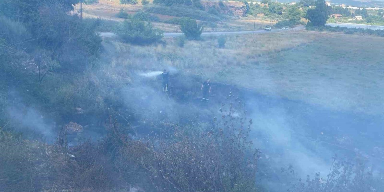 Otluk Alanda Çıkan Yangın Seralara Sıçramadan Söndürüldü