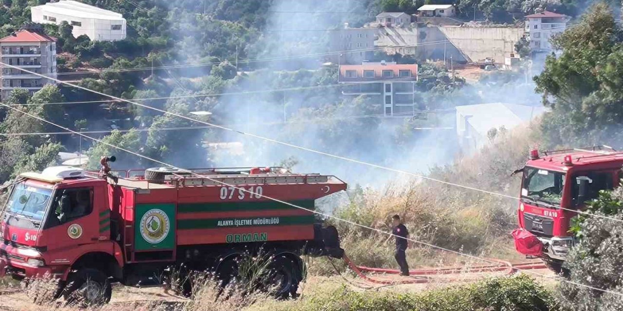 Alanya’da Zirai Alanda Çıkan Yangında 1 Dönüm Zarar Gördü