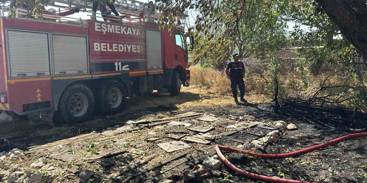 Bahçede Tutuşan Otlar Müstakil Evde Yangın Çıkardı