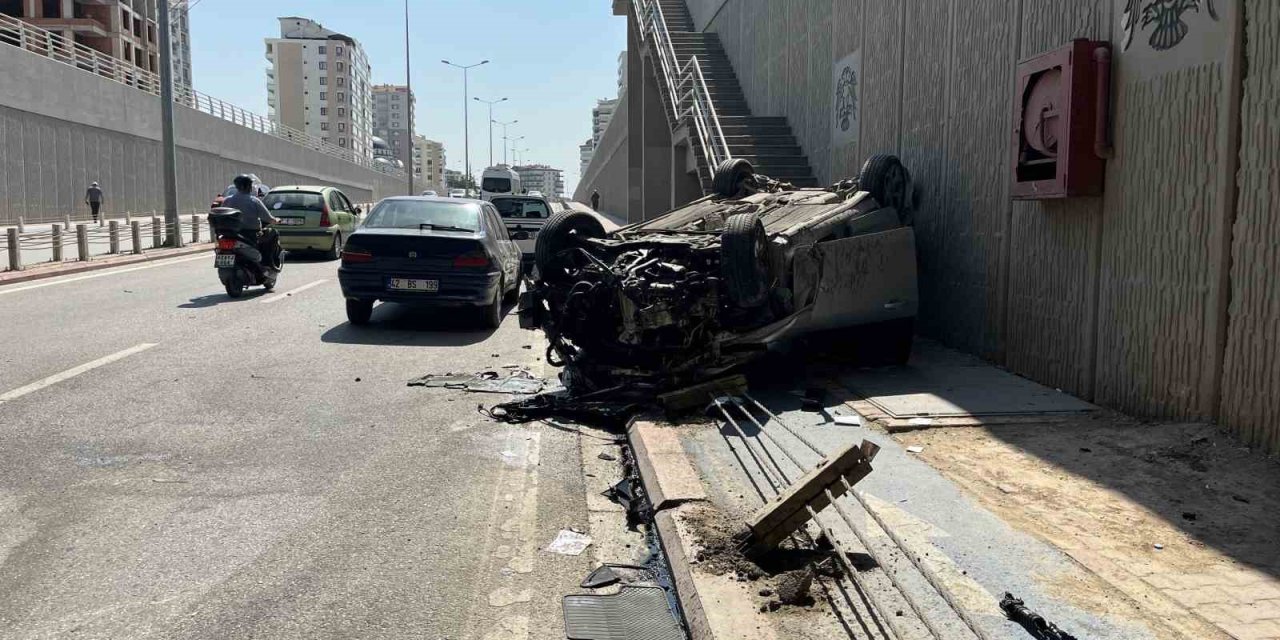 Kontrolden Çıkan Otomobil Takla Attı: 1 Yaralı