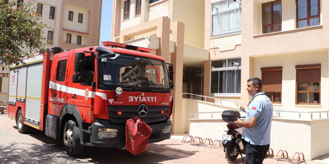 Karaman’da Dairede Çıkan Yangın Korkuttu