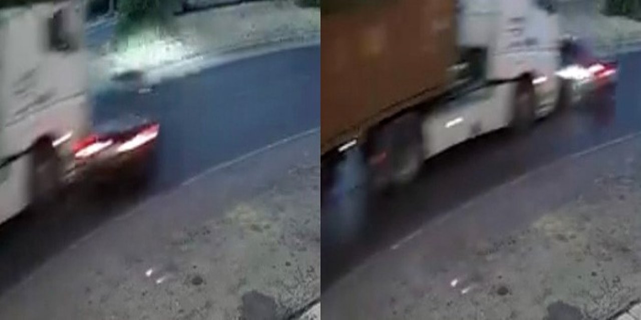Mersin’de Tırın Çarptığı Araç Metrelerce Sürüklendi