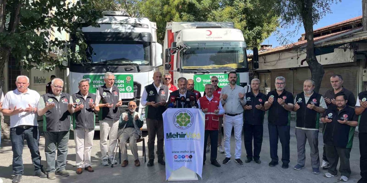 Konya’dan Suriye’ye Toplu Düğün Yardım Araçları Uğurlandı