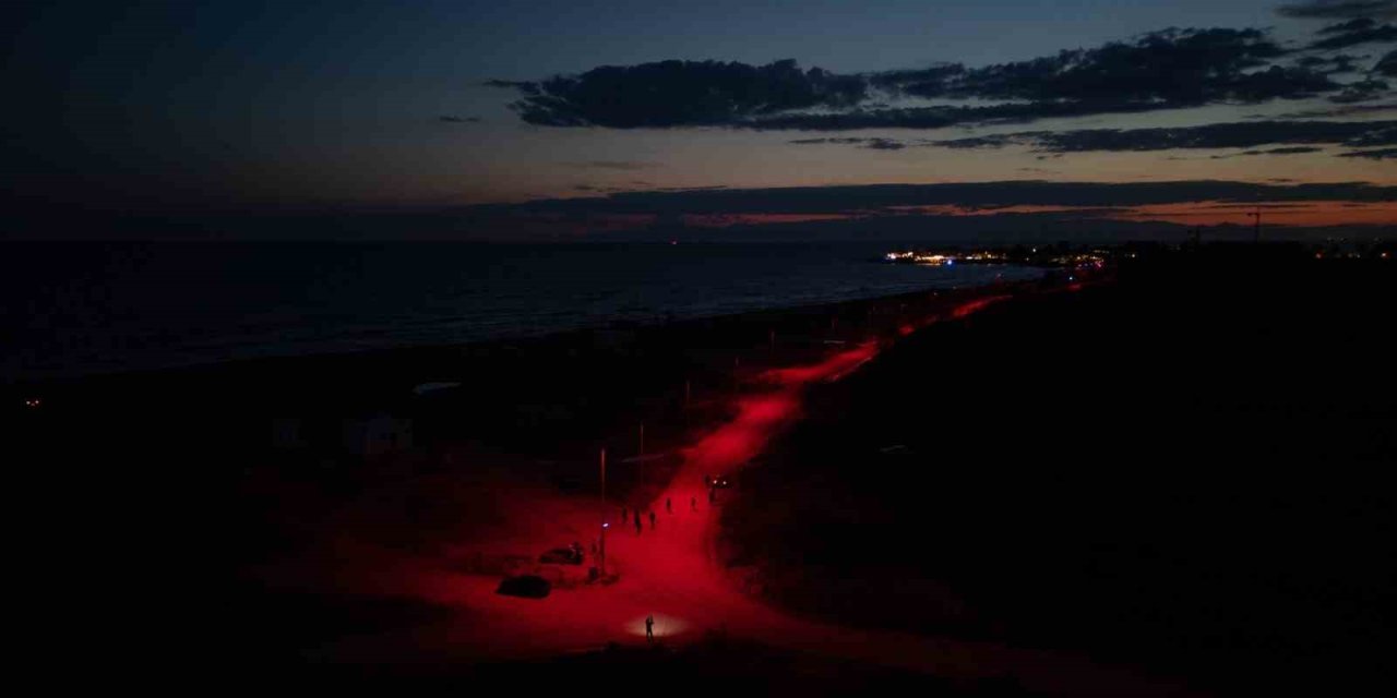 Carettalar İçin Deniz Yoluna Led Işık Döşendi