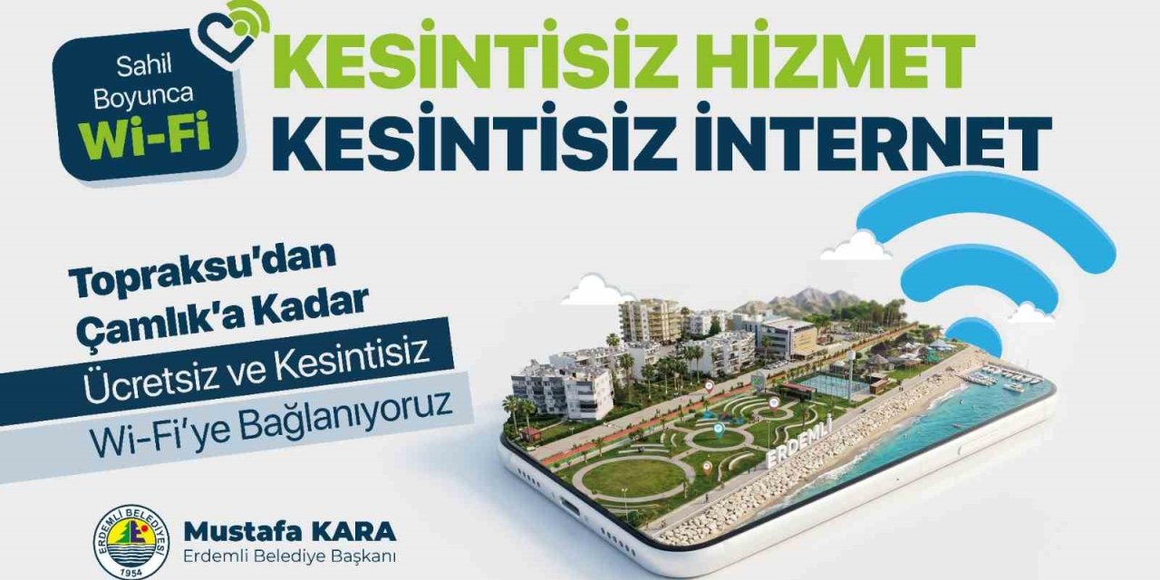 Mersin’de 7 Kilometrelik Sahil Hattında Ücretsiz İnternet Dönemi