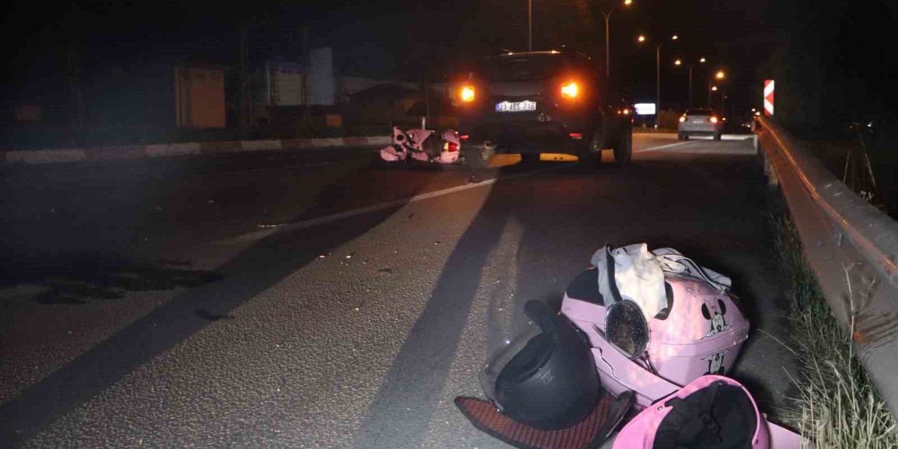 Ciple Çarpışan Motosiklet Yaklaşık 20 Metre Sürüklendi: 1 Yaralı