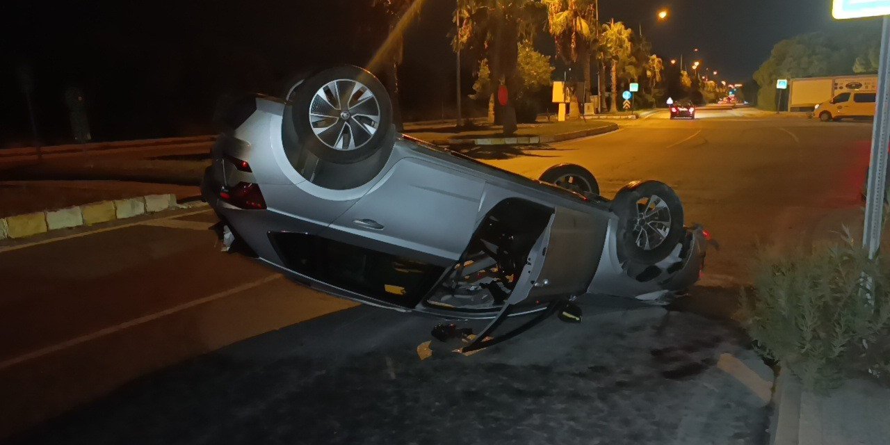 Otomobil Takla Attı, Sürücü Alkollü Çıktı