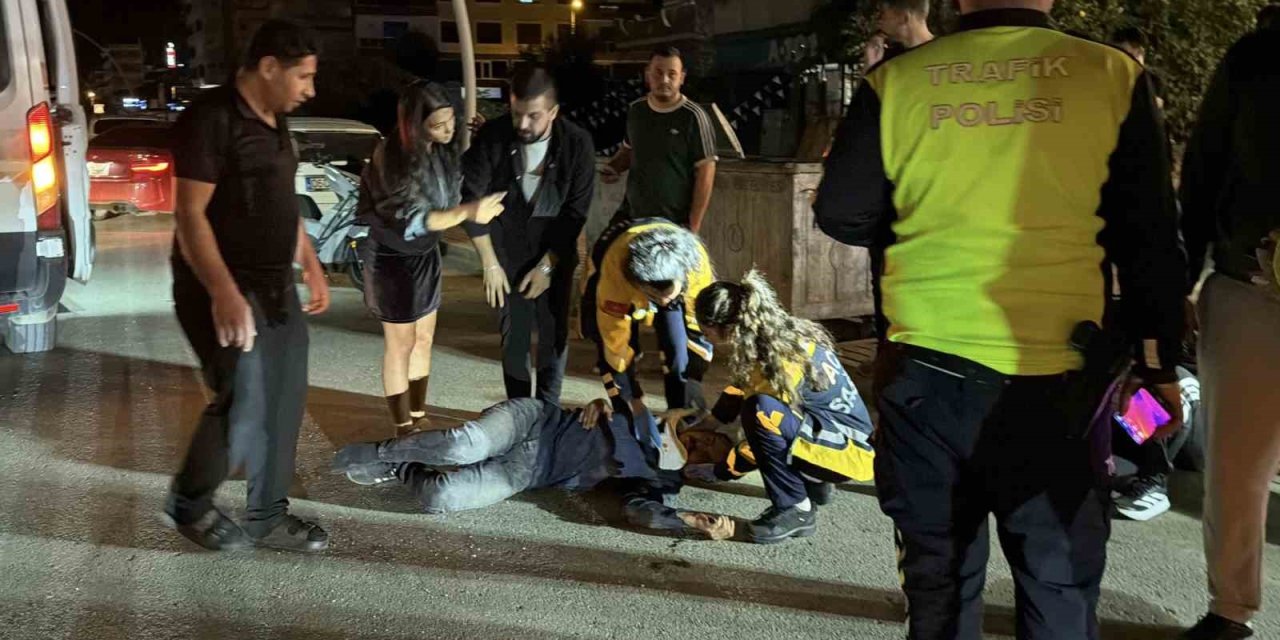 Gazipaşa’da Alkollü Motosiklet Sürücüsü Otomobile Çarptı