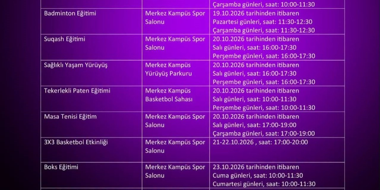 Spor Dostu Kampüste Etkinlikler Başladı