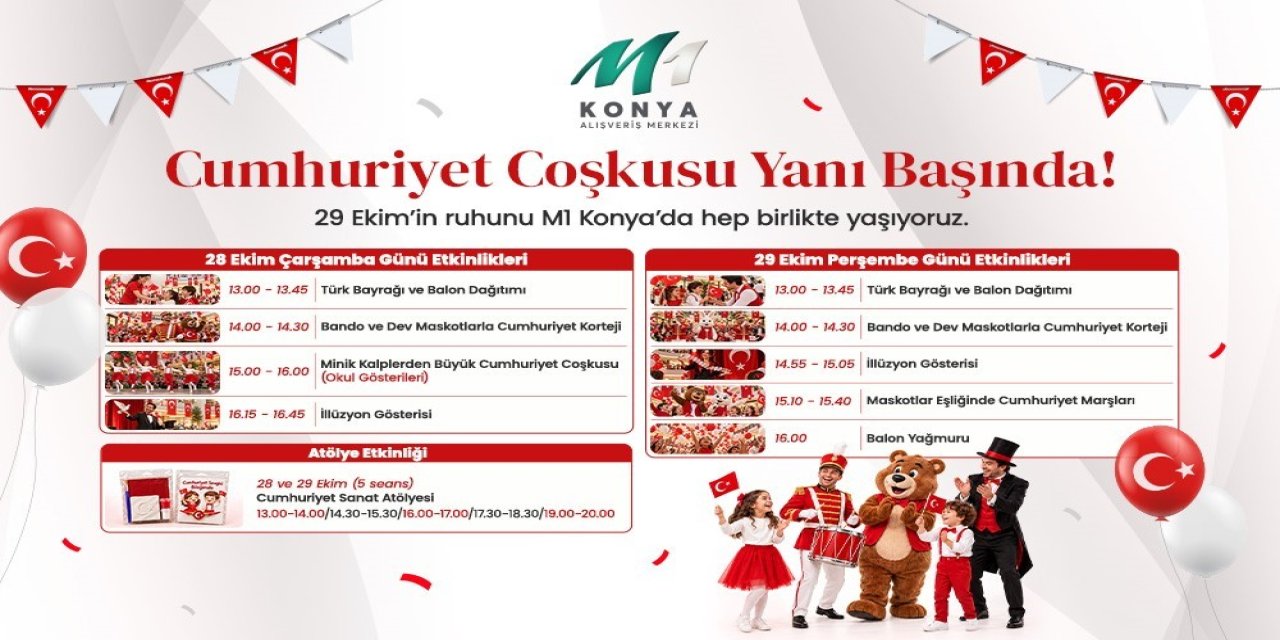 M1 Konya Avm’den Cumhuriyetin 103’üncü Yılına Özel Kutlama