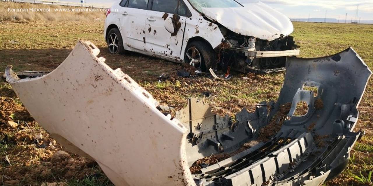 Aksaray’da Otomobil Şarampole Takla Attı: 2 Yaralı