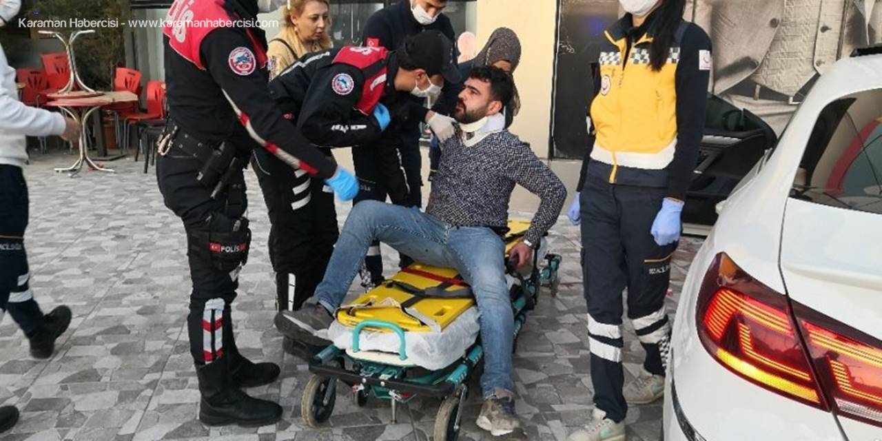 Aksaray'da Yaralı Sürücü Zorlukla Hastaneye Götürüldü