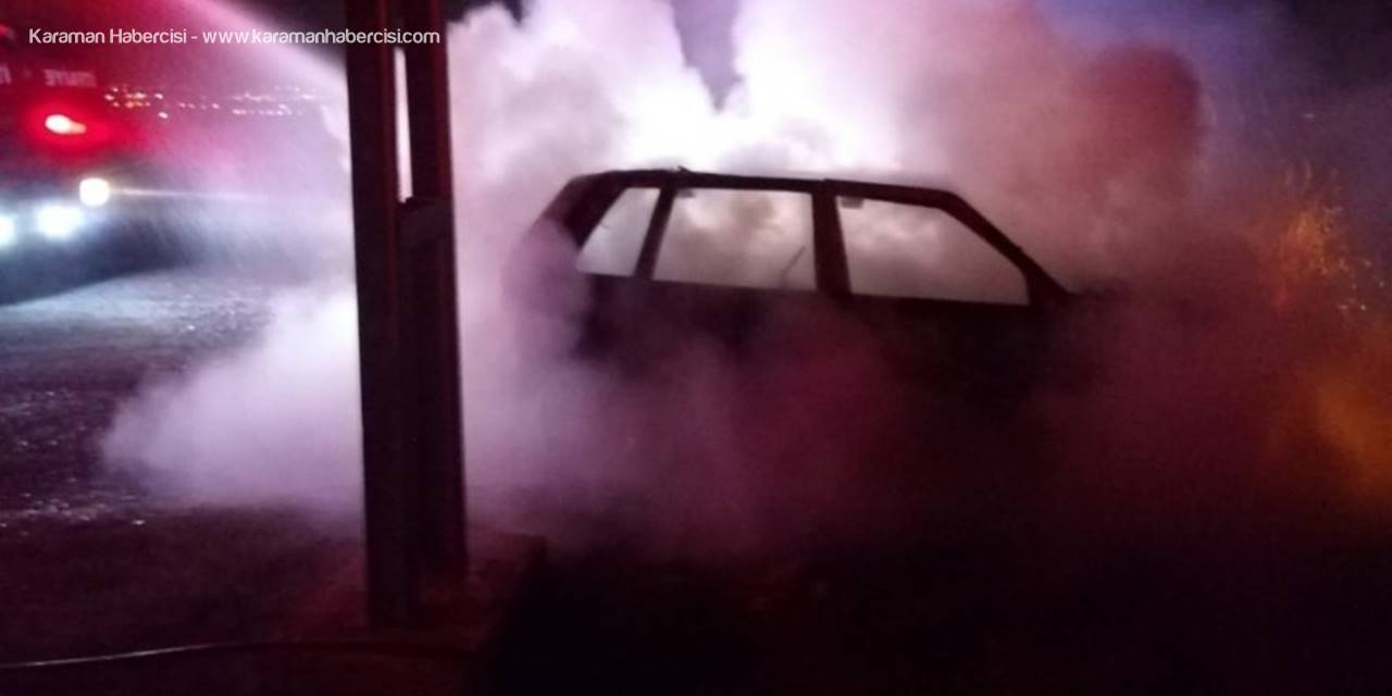 Yanan Otomobildeki Sürücü Ölümden Döndü