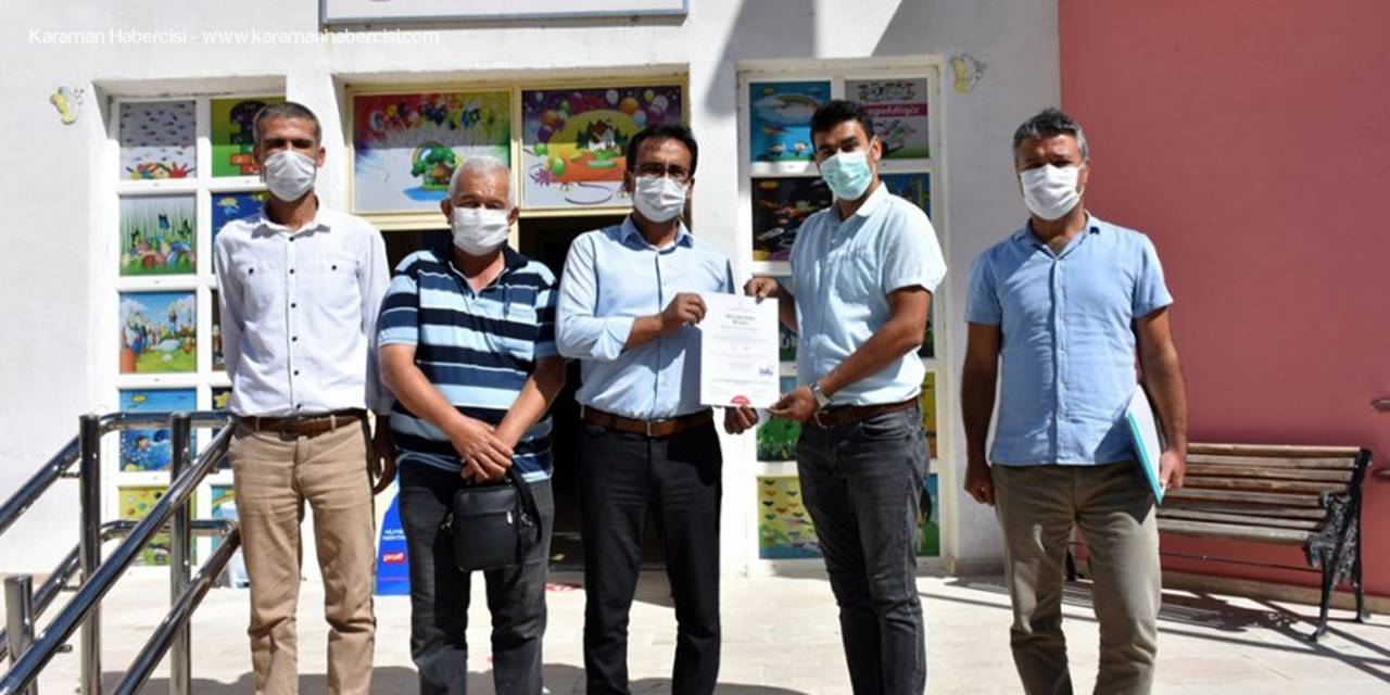 Karaman'da Melek Hatun Anaokuluna "Okulum Temiz" Belgesi Verildi