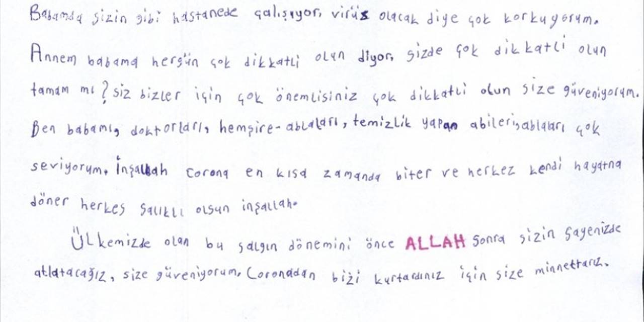 Hadim'de Öğrencilerden Sağlık Çalışanlarına Mektup